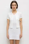 Leset Pointelle Short Sleeve Cardigan