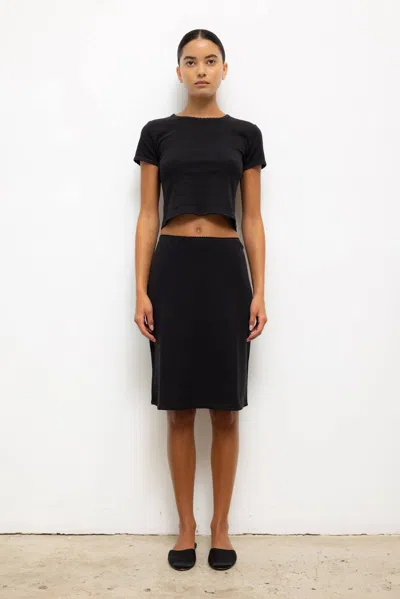 Leset Pointelle Skirt In Black