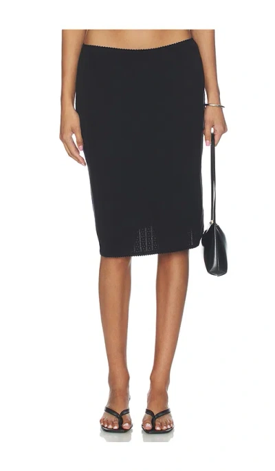 Leset Pointelle Skirt In Black