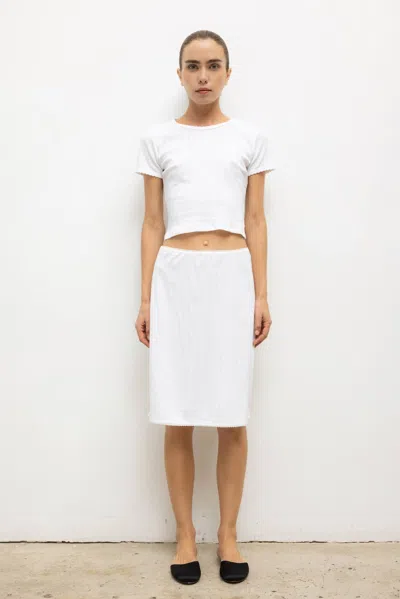 Leset Pointelle Skirt In White