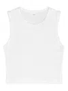 Leset Pointelle Sleeveless Crewneck Top In White
