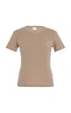 Leset Pointelle Slim Fit Tee In Neutral