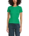 Leset Pointelle Slim Fit T-shirt In Green