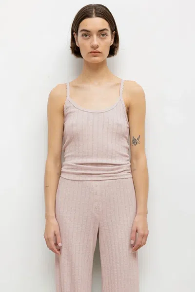 Leset Pointelle Tank In Neutral