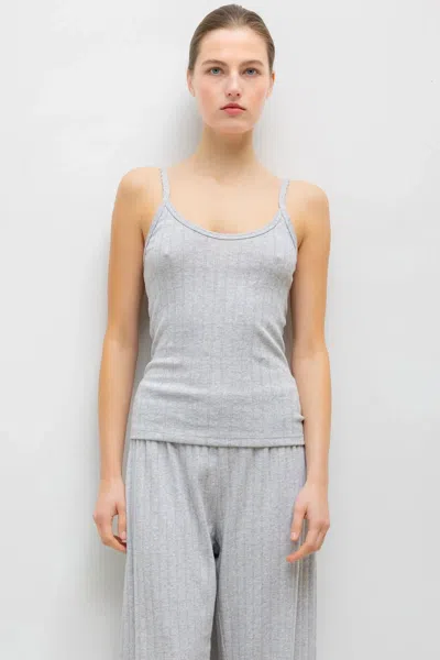 Leset Pointelle Tank In Gray