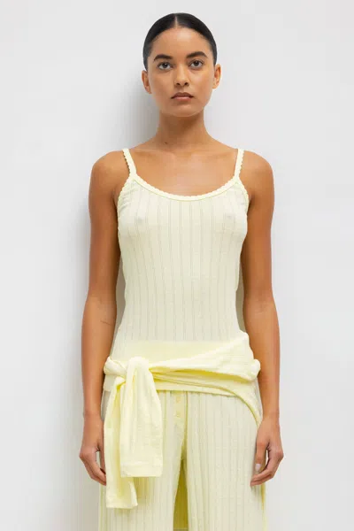 Leset Pointelle Tank In Yellow