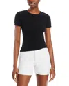 Leset Pointelle Tee In Black