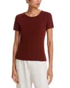 Leset Pointelle Tee In Brown