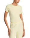 Leset Pointelle Tee In Canary