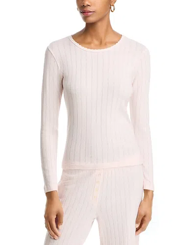 Leset Pointelle Tee In Pink
