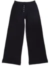 Leset Boxer Pointelle-knit Cotton Wide-leg Pants In Black