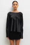 Leset Pre-order: Barb Lace Low Back Top In Black