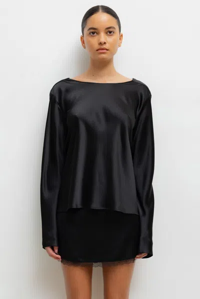 Leset Pre-order: Barb Lace Low Back Top In Black