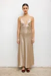 Leset Barb Satin Midi Slip Dress