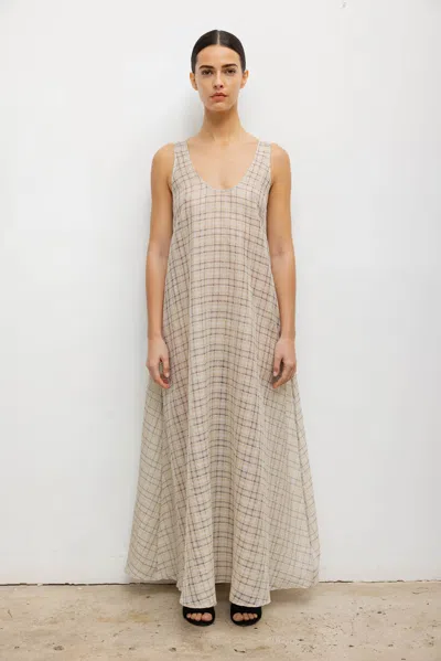 Leset Pre-order: Carmen Scoop Back Dress In Neutral