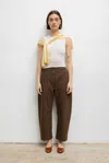 Leset Pre-order: Chloe Barrel Pant In Brown