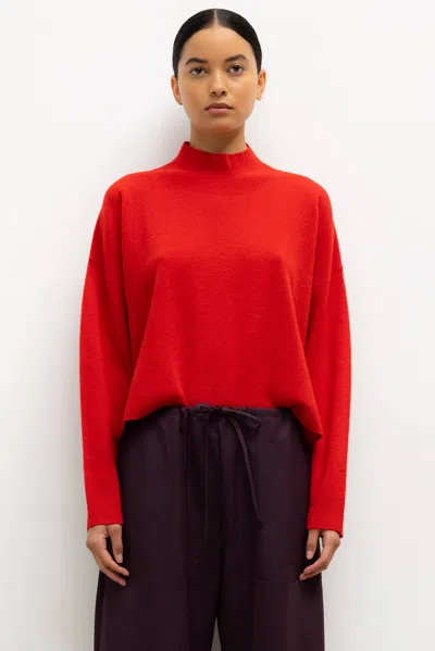 Leset Pre-order: Jesse Boxy Mock Neck In Red