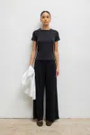 Leset Barb Crop Drawstring Pants In Black In Black