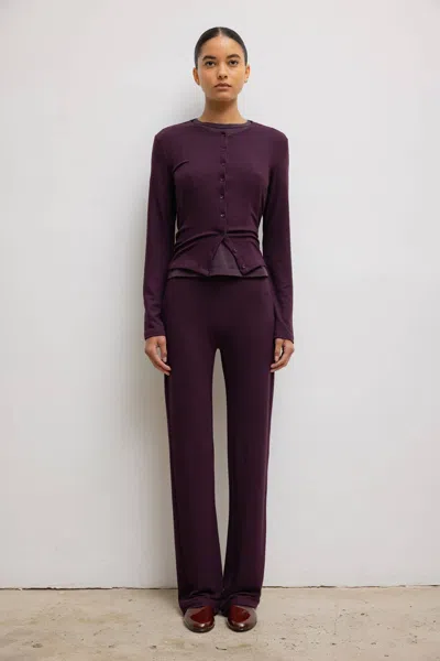 Leset Pre-order: Lauren High Waist Straight Leg Pant In Purple