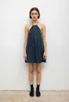 Leset Pre-order: Yoko Halter Mini Dress In Blue