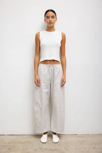 Leset Pre-order: Yoshi Carpenter Trouser In Parchment Khaki Stripe