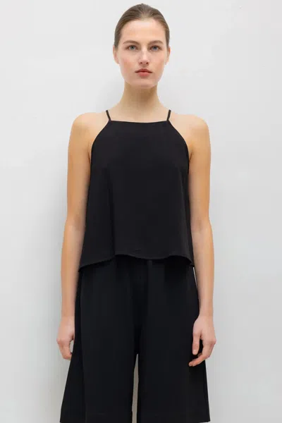 Leset Pre-order: Ari High Neck Tank In Black