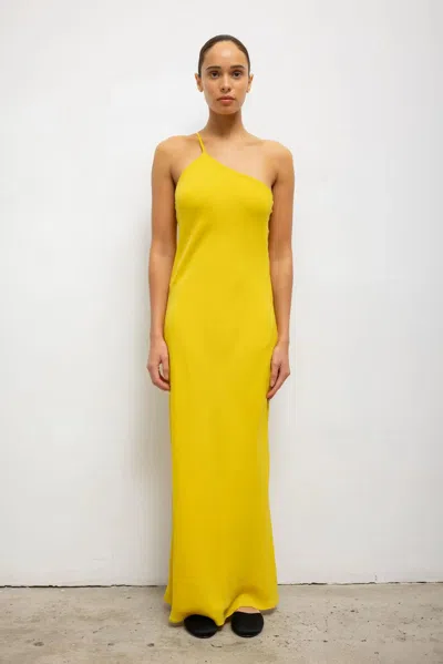 Leset Pre-order: Ari One Shoulder Dress In Yellow