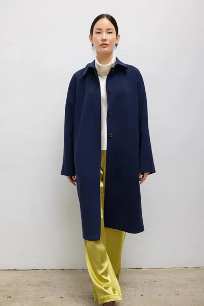 Leset Pre-order: Arielle Bonded Car Coat In Blue