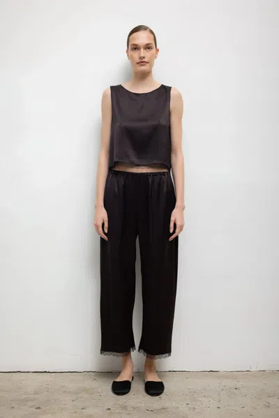 Leset Pre-order: Barb Lace Crop Pant In Brown