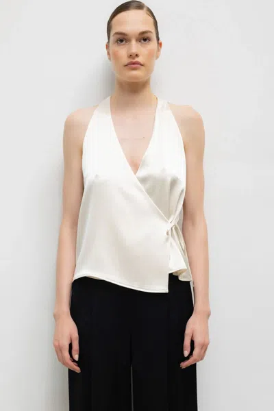 Leset Pre-order: Barb Sleeveless Wrap Top In White