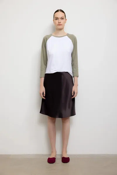 Leset Pre-order: Barb Slip Skirt In Chocolate