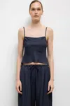 Leset Daniel Square Neck Tank Midnight In Blue