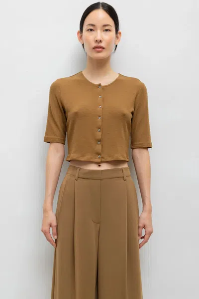 Leset Pre-order: Lauren Mid Sleeve Cardigan In Tortoise