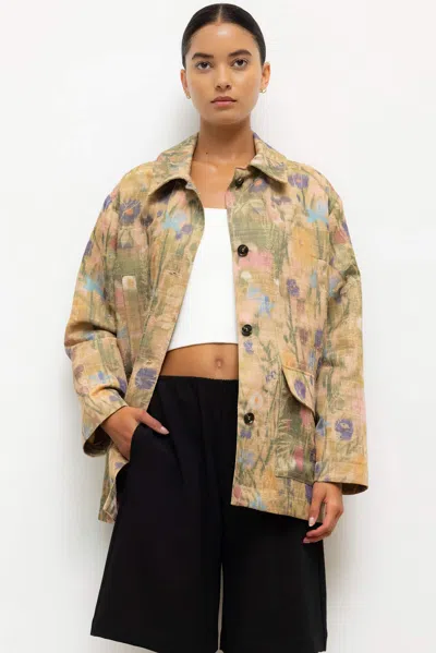 Leset Pre-order: Pam Button Down Jacket In Brown