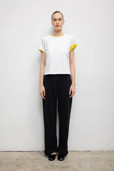Leset Pre-order: Pointelle Wide Leg Pant In Black