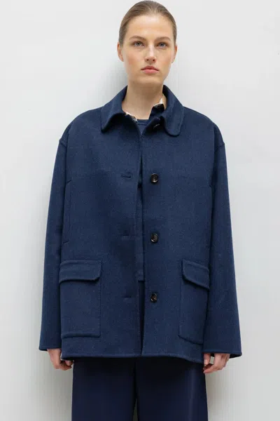 Leset Pre-order: Terese Button Down Jacket In Midnight Melange