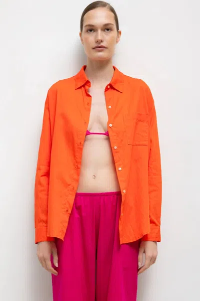Leset Pre-order: Yoko Classic Button Down In Orange