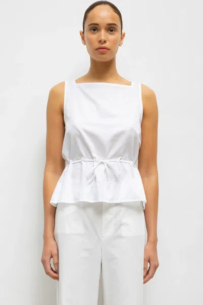 Leset Pre-order: Yoko Drawstring Tank In White
