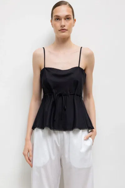 Leset Pre-order: Yoko Lace Tank Top In Black