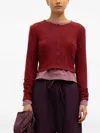 Leset 로렌 버튼 긴소매 가디건 In Red