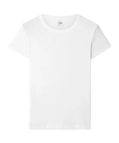 Leset Ribbed Cotton-jersey T-shirt In White
