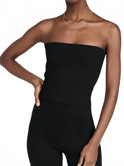 Leset Rio Strapless Cropped Stretch-ponte Top In Black