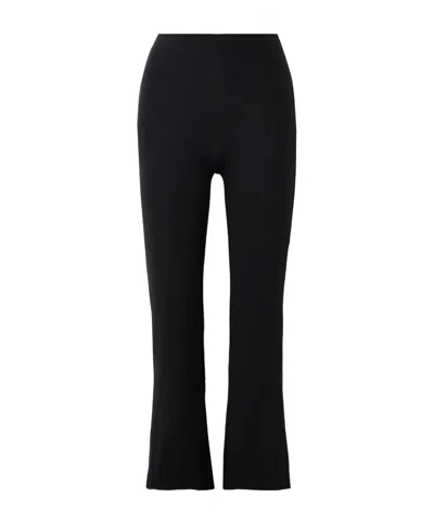 Leset Rio Cropped Stretch-ponte Flared Pants In Black
