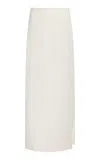 Leset Rio Side-slit Jersey Maxi Skirt In White