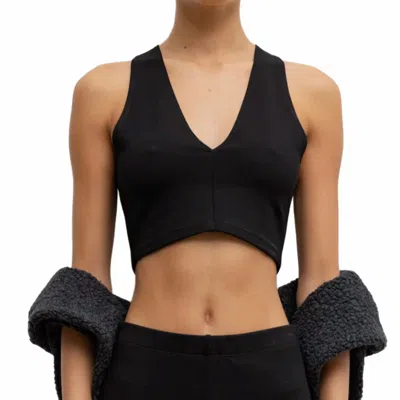 LESET RIO V CROP TANK IN BLACK