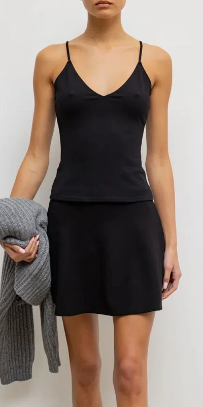 Leset Rio V Neck Tank In Black