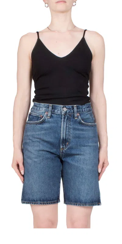 Leset Rio V Neck Tank In Black
