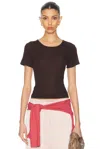Leset Rozzi Ribbed Jersey T-shirt In Chocolate