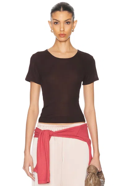 Leset Rozzi Ribbed Jersey T-shirt In Brown