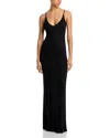 Leset Rozzi V Neck Muscle Maxi Dress In Black